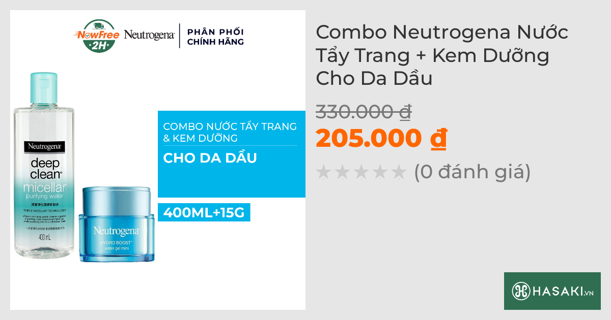 Combo Neutrogena Nước Tẩy Trang + Kem Dưỡng Cho Da Dầu