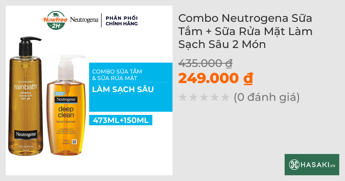 Combo Neutrogena Sữa Tắm + Sữa Rửa Mặt Làm Sạch Sâu 2 Món