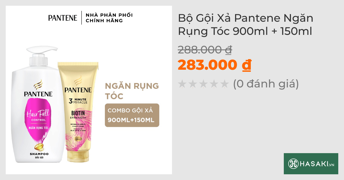 Bộ Gội Xả Pantene Ngăn Rụng Tóc 900ml + 150ml