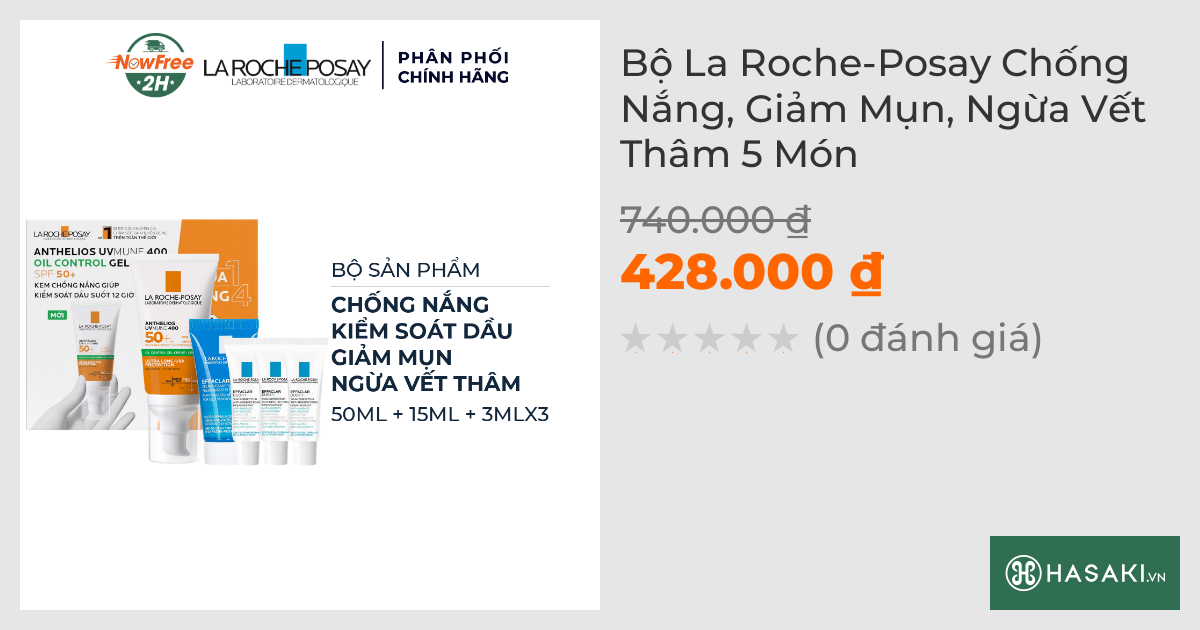 Bộ La Roche-Posay Chống Nắng, Giảm Mụn, Ngừa Vết Thâm 5 Món