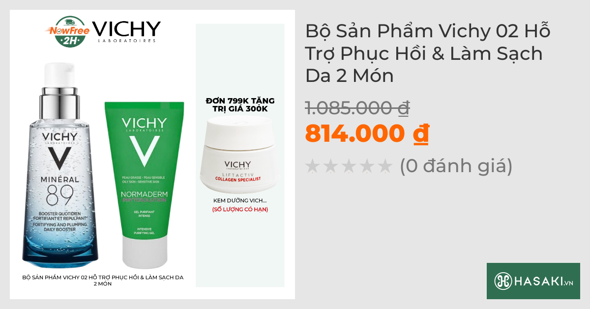 Combo Vichy Serum Phục Hồi & Sữa Rửa Mặt Sạch Sâu 50ml+50ml