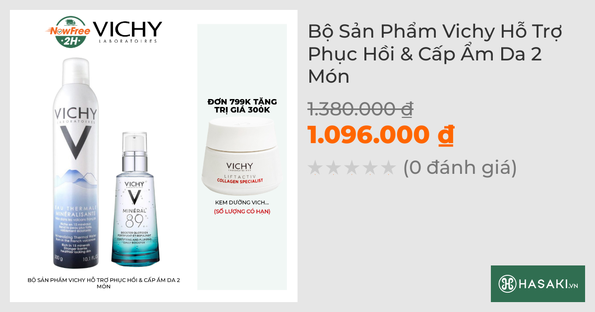 Bộ Sản Phẩm Vichy Hỗ Trợ Phục Hồi & Cấp Ẩm Da 2 Món