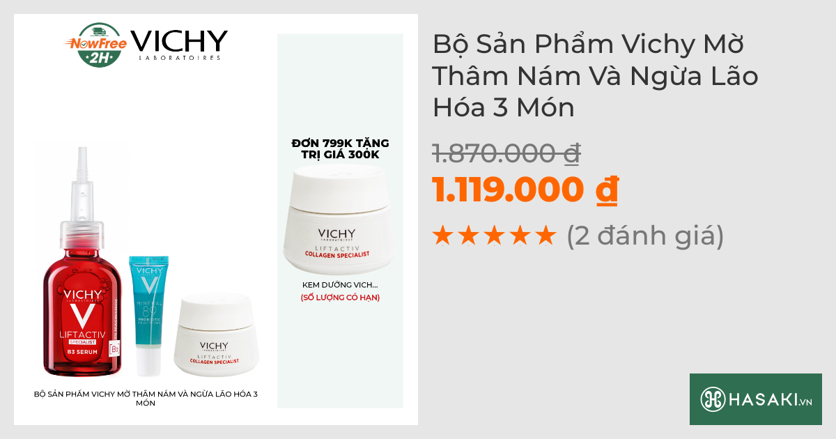 Bộ Sản Phẩm Vichy Mờ Thâm Nám Và Ngừa Lão Hóa 3 Món