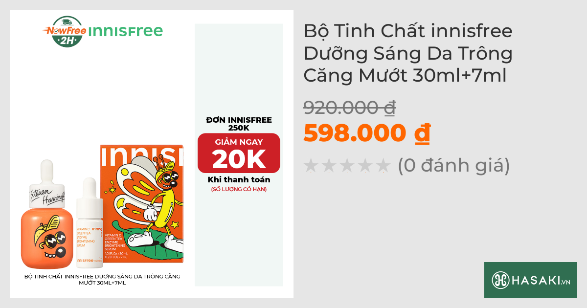 Bộ Tinh Chất innisfree Dưỡng Sáng Da Trông Căng Mướt 30ml+7ml