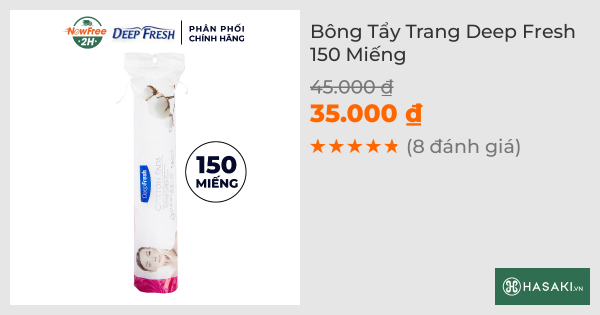 Bông Tẩy Trang Deep Fresh 150 Miếng