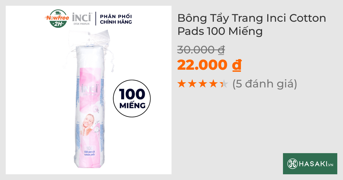 Bông Tẩy Trang Inci Cotton Pads 100 Miếng