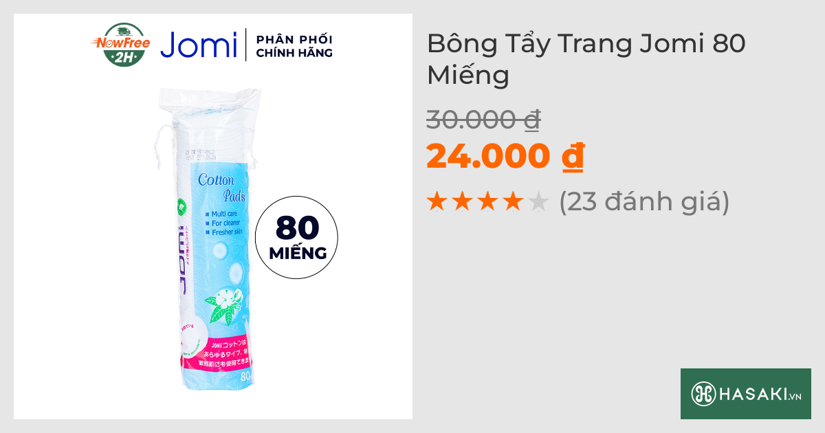 Bông Tẩy Trang Jomi 80 Miếng