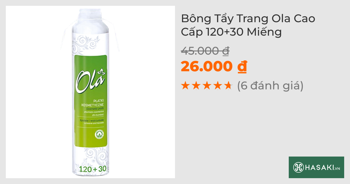 Bông Tẩy Trang Ola Cao Cấp 150 Miếng