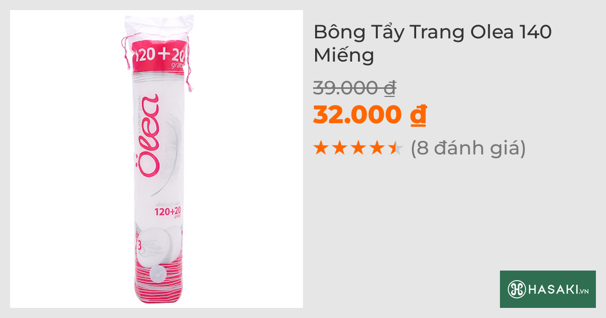 Bông Tẩy Trang Olea 140 Miếng