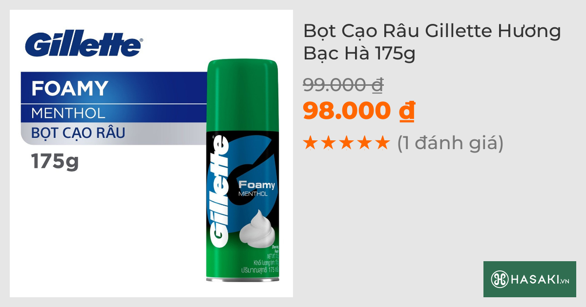 Bọt Cạo Râu Gillette Hương Bạc Hà 175g