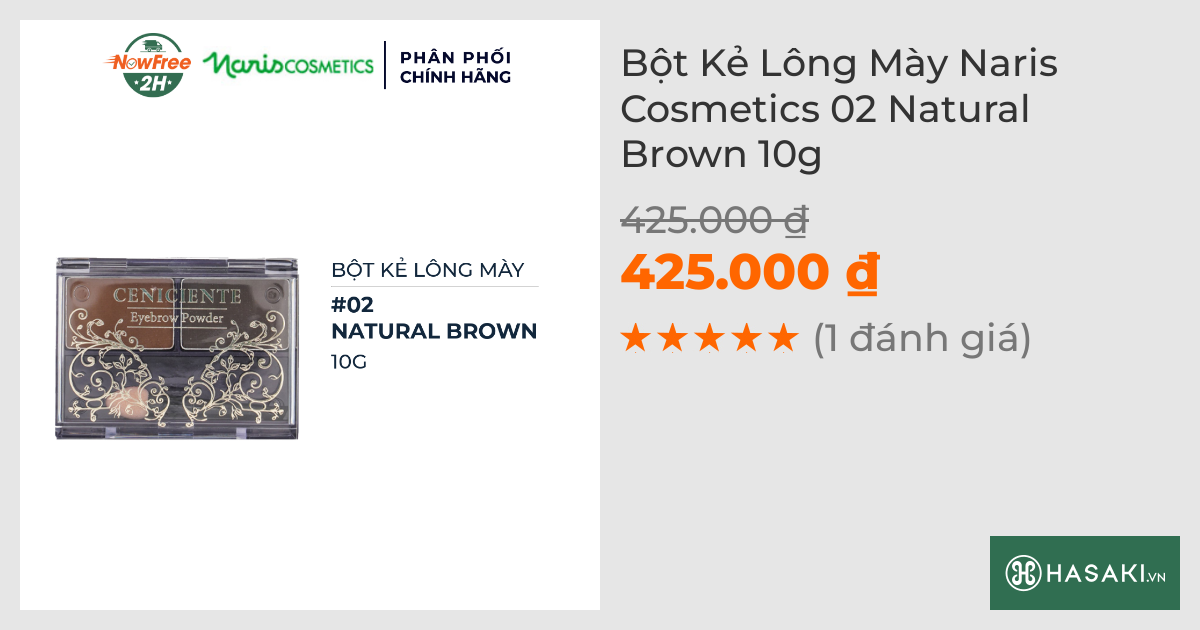 Bột Kẻ Lông Mày Naris Cosmetics 02 Natural Brown 10g