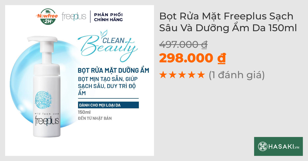 Bọt Rửa Mặt Freeplus Sạch Sâu Và Dưỡng Ẩm Da 150ml