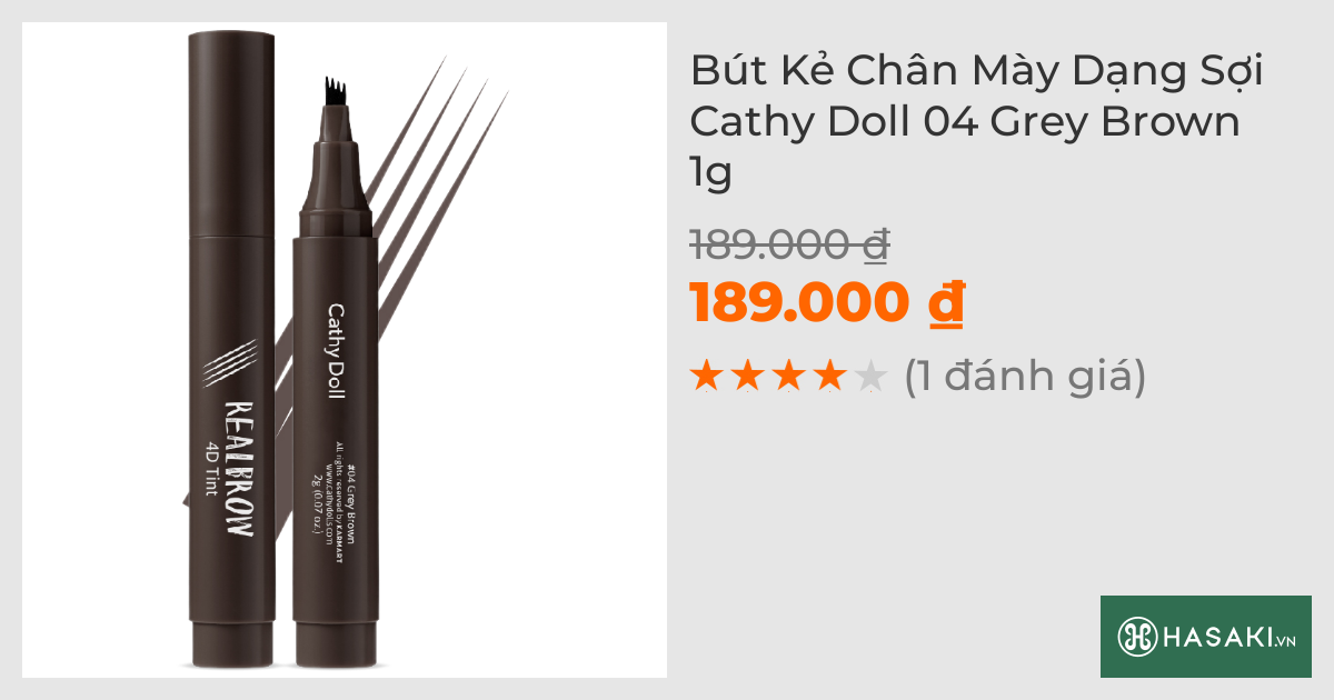 Bút Kẻ Chân Mày Dạng Sợi Cathy Doll 04 Grey Brown 1g