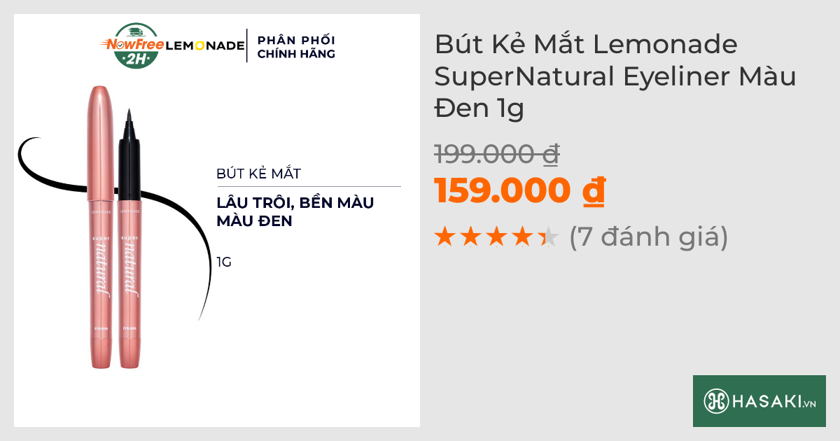 Bút Kẻ Mắt Lemonade SuperNatural Eyeliner Màu Đen 1g