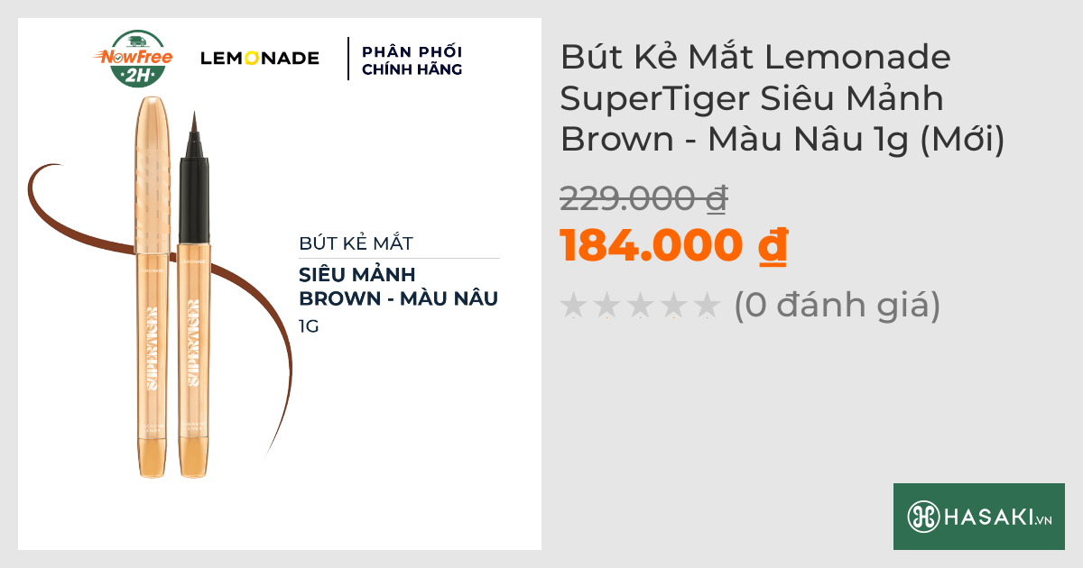 Bút Kẻ Mắt Lemonade SuperTiger Siêu Mảnh Brown - Màu Nâu 1g (Mới)