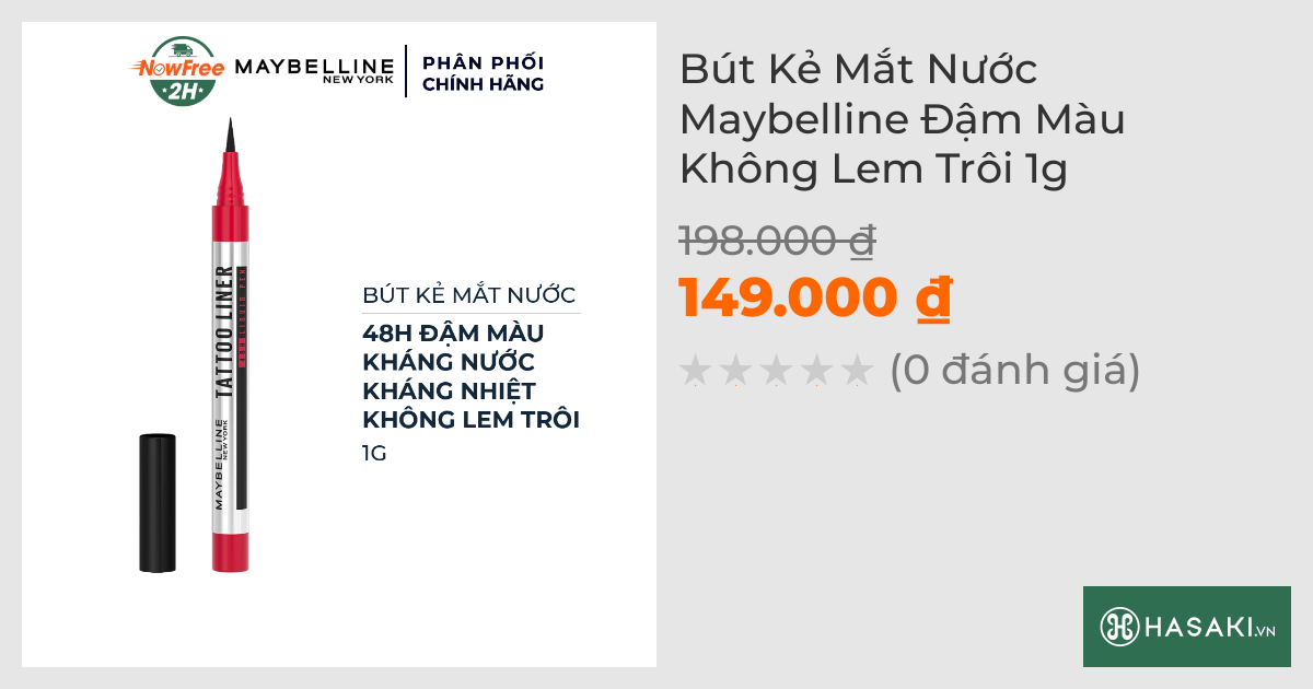 Bút Kẻ Mắt Nước Maybelline Đậm Màu Không Lem Trôi 1g