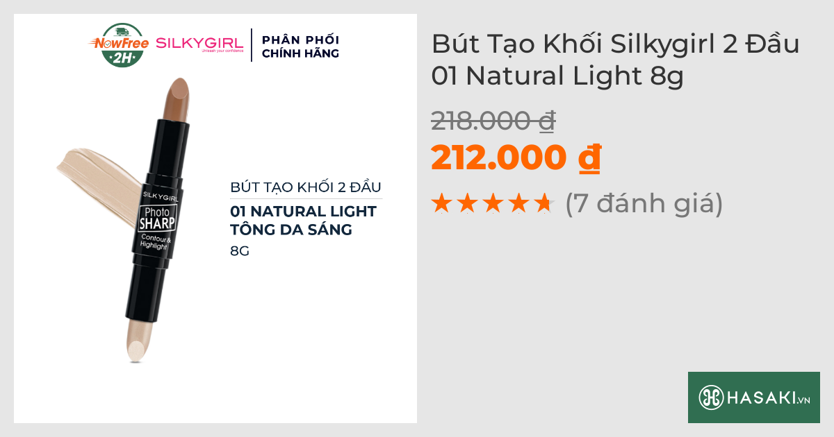 Bút Tạo Khối Silkygirl 2 Đầu 01 Natural Light 8g