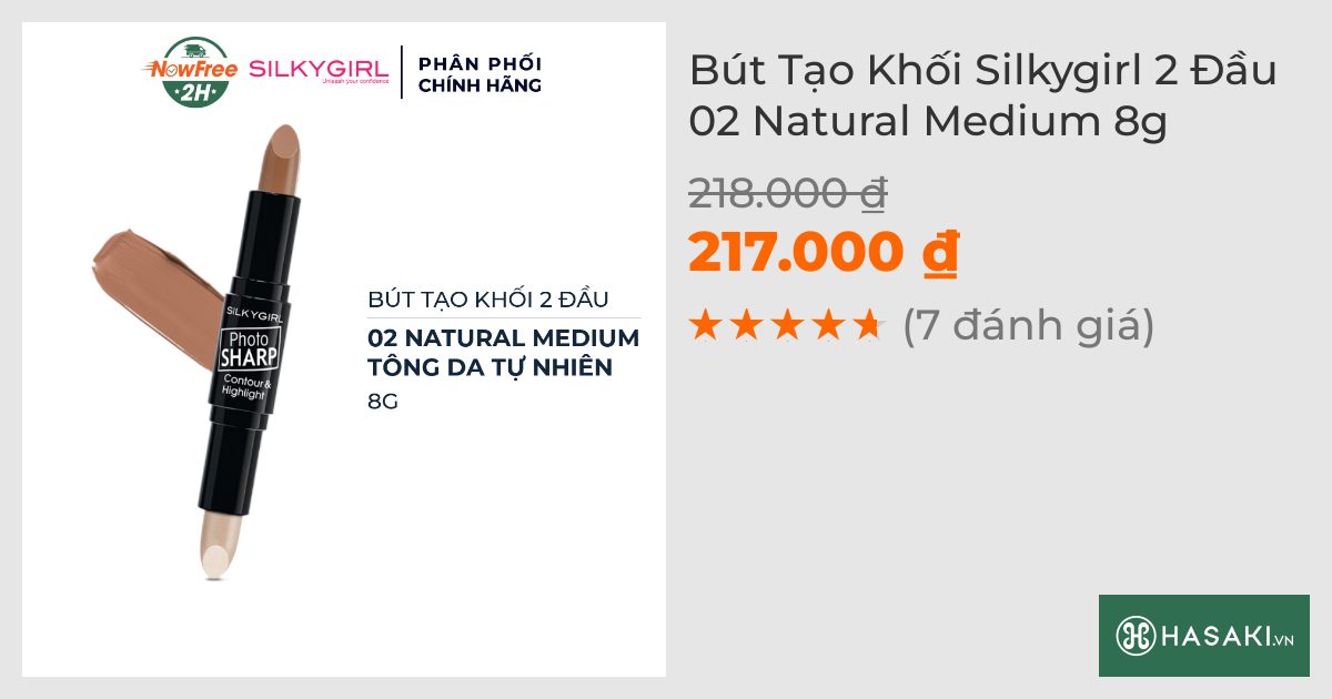 Bút Tạo Khối Silkygirl 2 Đầu 02 Natural Medium 8g