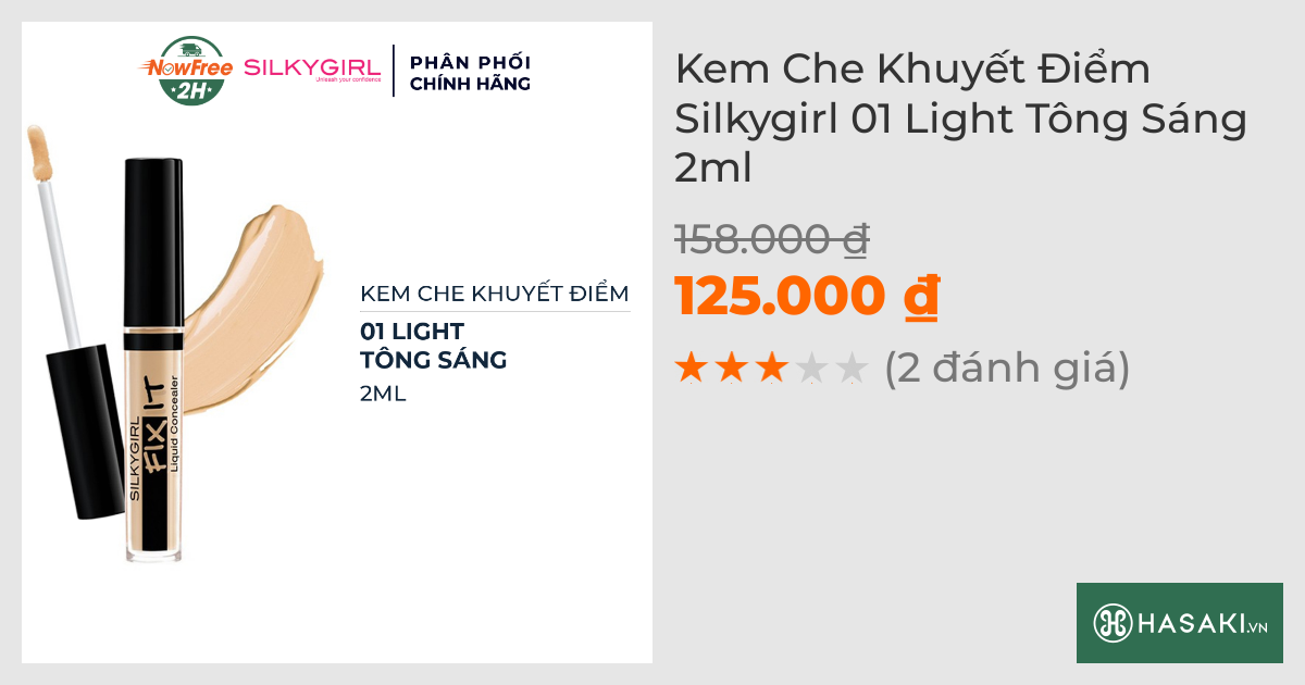 Kem Che Khuyết Điểm Silkygirl 01 Light Tông Sáng 2ml