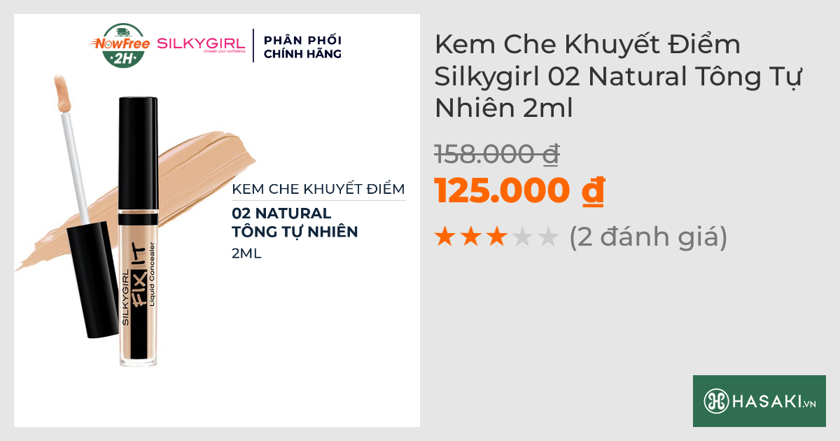 Kem Che Khuyết Điểm Silkygirl 02 Natural Tông Tự Nhiên 2ml