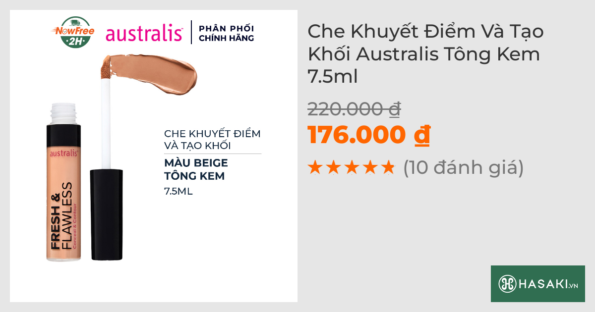 Che Khuyết Điểm Và Tạo Khối Australis Tông Kem 7.5ml