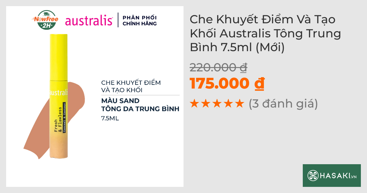 Che Khuyết Điểm Và Tạo Khối Australis Tông Trung Bình 7.5ml (Mới)