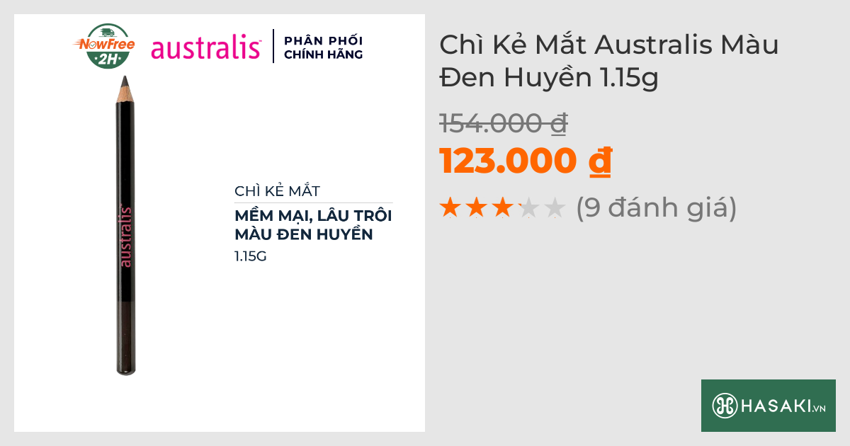 Chì Kẻ Mắt Australis Màu Đen Huyền 1.15g