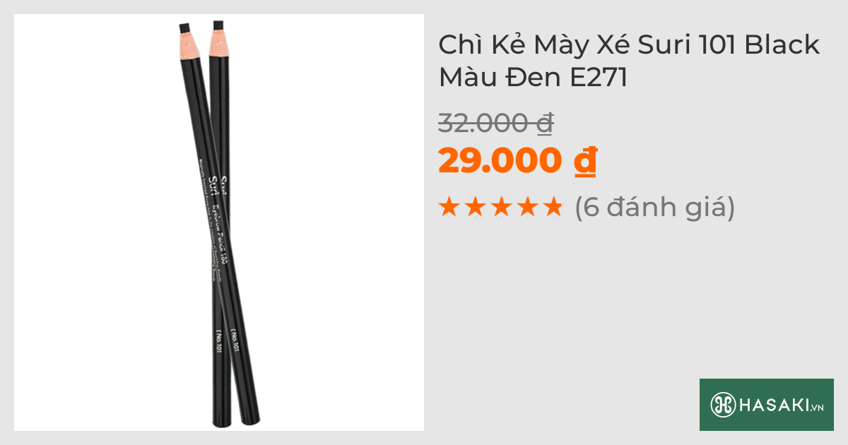 Chì Kẻ Mày Xé Suri 101 Black Màu Đen E271