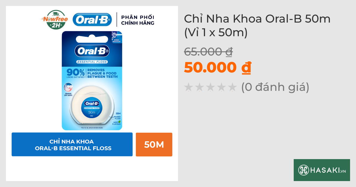 Chỉ Nha Khoa Oral-B 50m (Vỉ 1 x 50m)