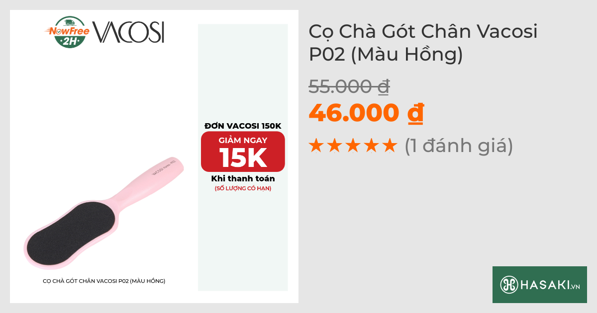 Cọ Chà Gót Chân Vacosi P02 (Màu Hồng)