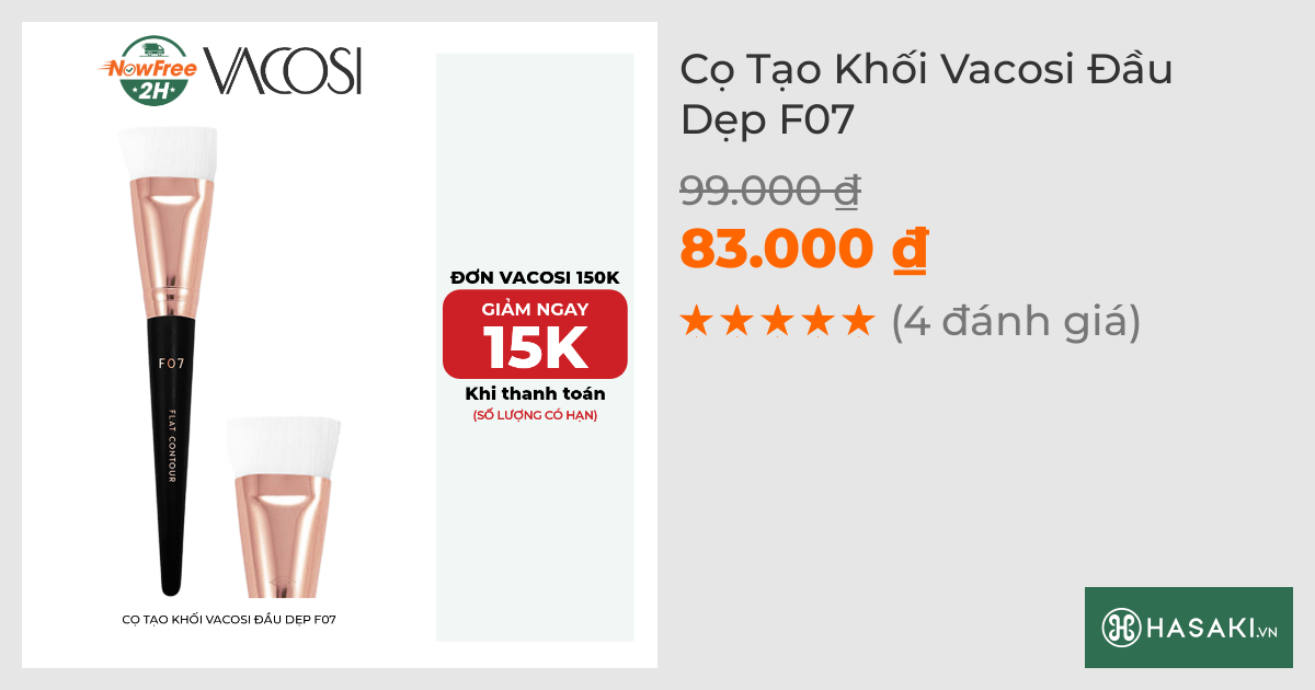 Cọ Tạo Khối Vacosi Đầu Dẹp F07