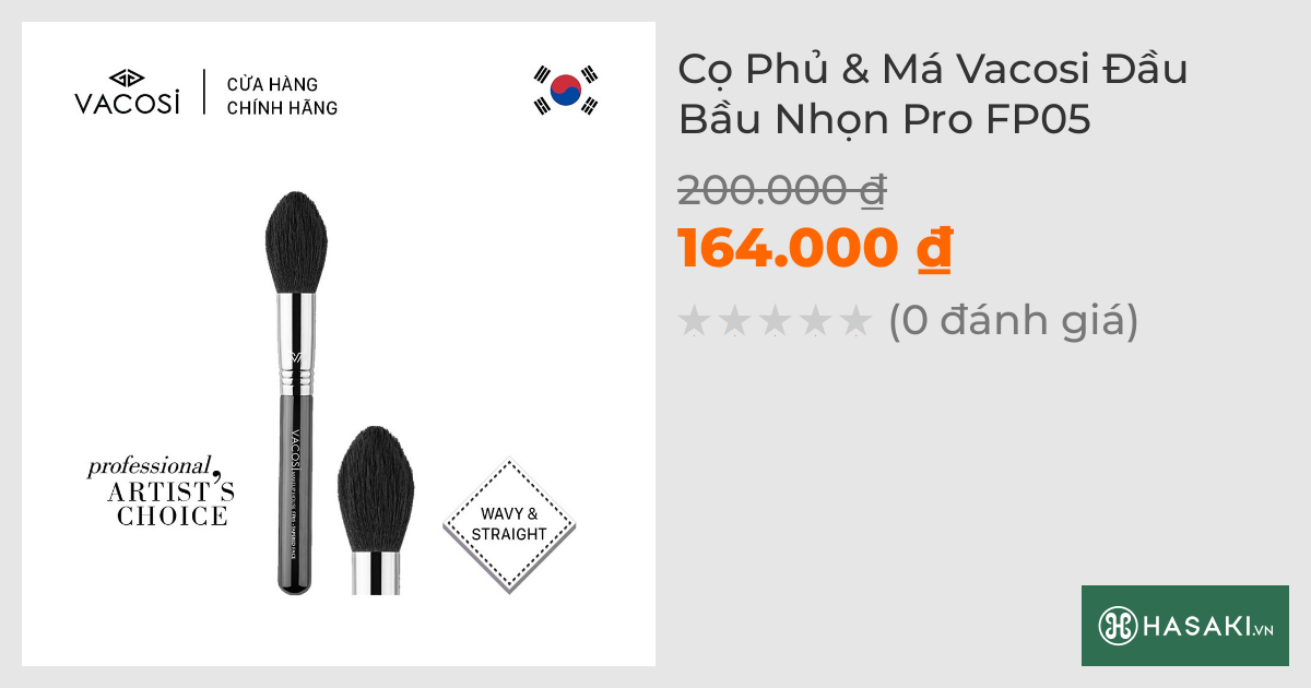 Cọ Phủ & Má Vacosi Đầu Bầu Nhọn Pro FP05