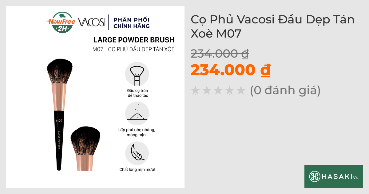 Cọ Phủ Vacosi Đầu Dẹp Tán Xoè M07