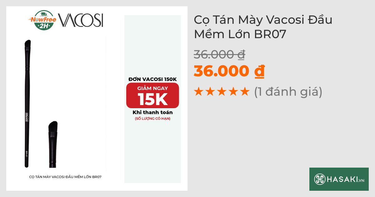 Cọ Tán Mày Vacosi Đầu Mềm Lớn BR07