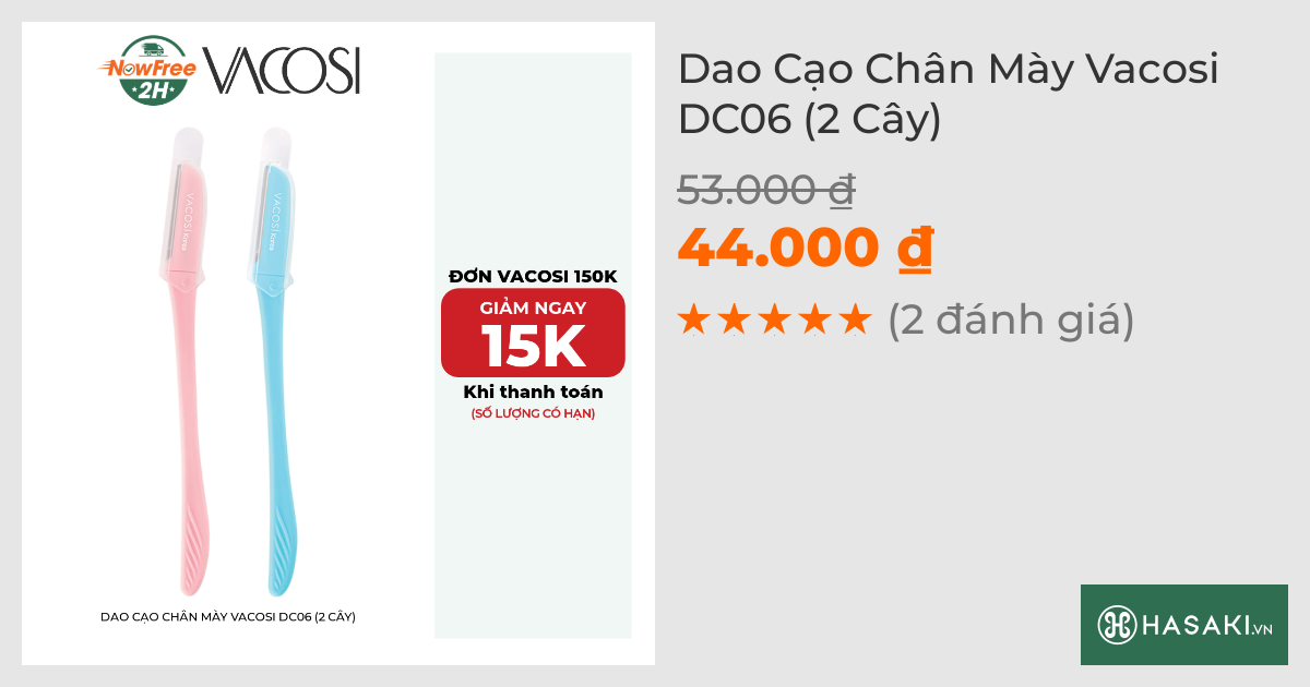 Dao Cạo Chân Mày Vacosi DC06 (2 Cây)