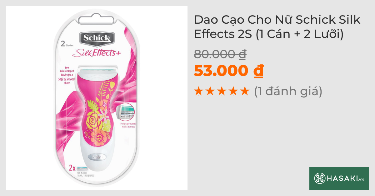 Dao Cạo Cho Nữ Schick Silk Effects 2S (1 Cán + 2 Lưỡi)