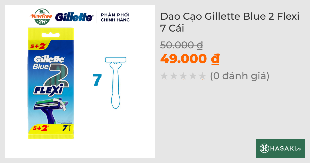 Dao Cạo Gillette Blue 2 Flexi 7 Cái