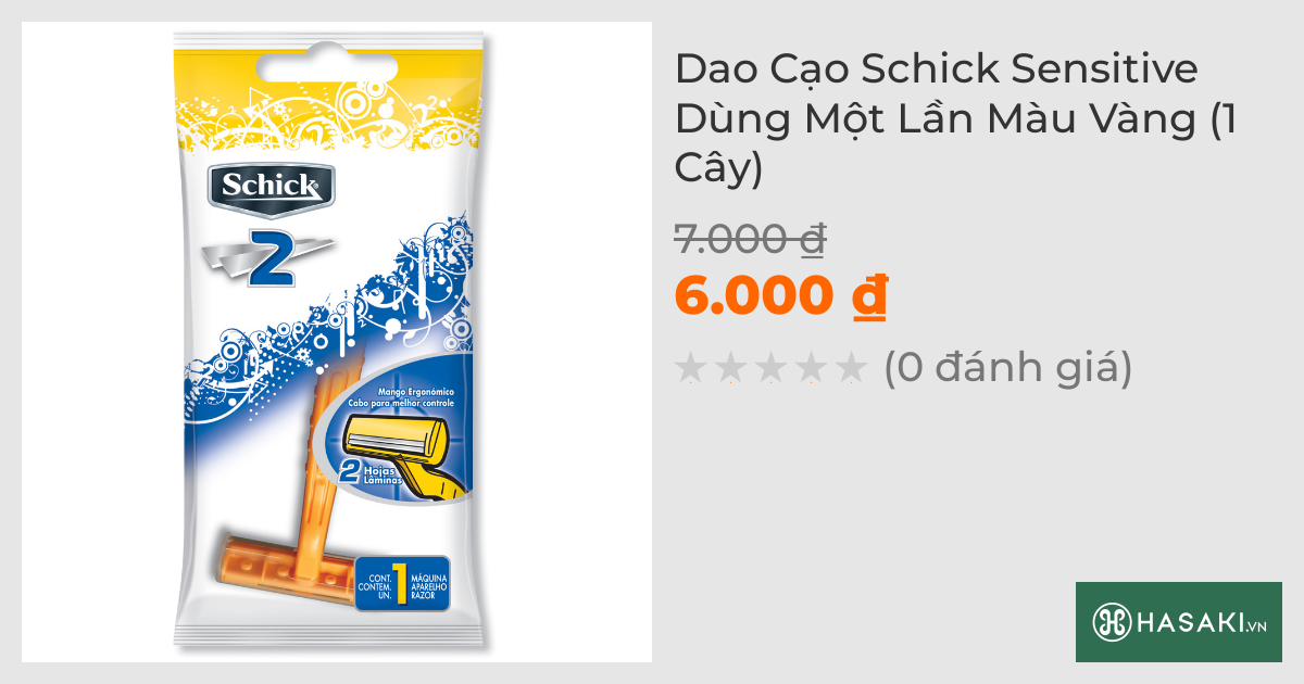 Dao Cạo Schick Sensitive Dùng Một Lần Màu Vàng (1 Cây)