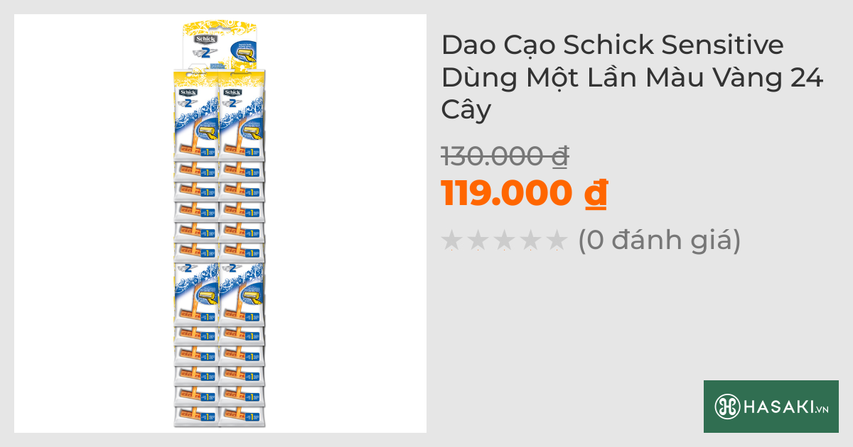 Dao Cạo Schick Sensitive Dùng Một Lần Màu Vàng 24 Cây