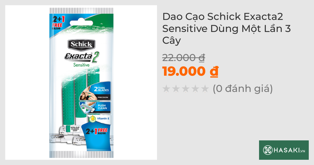 Dao Cạo Schick Exacta2 Sensitive Dùng Một Lần 3 Cây