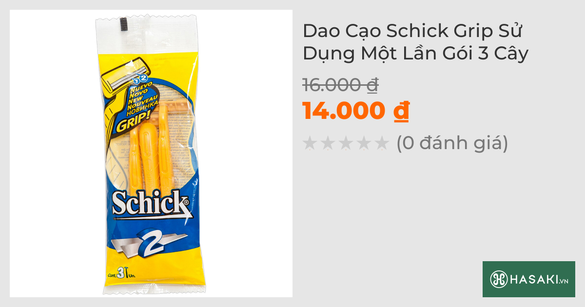 Dao Cạo Schick Grip Sử Dụng Một Lần Gói 3 Cây