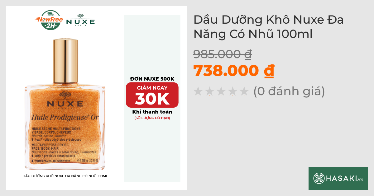 Dầu Dưỡng Khô Nuxe Đa Năng Có Nhũ 100ml