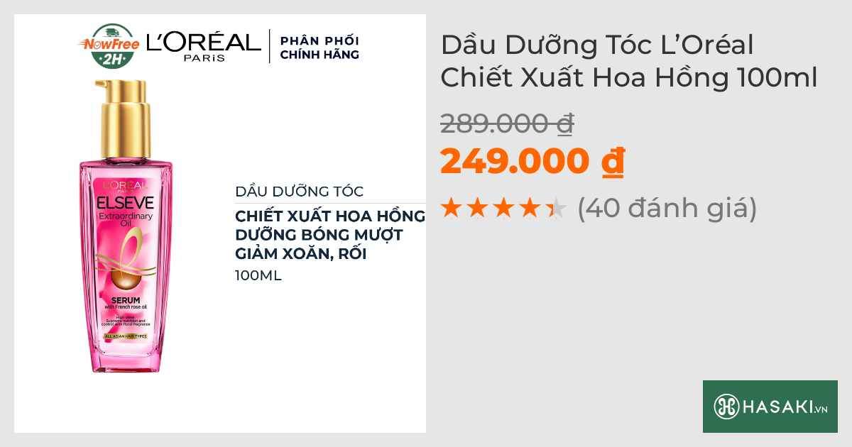 Dầu Dưỡng Tóc L’Oréal Chiết Xuất Hoa Hồng 100ml