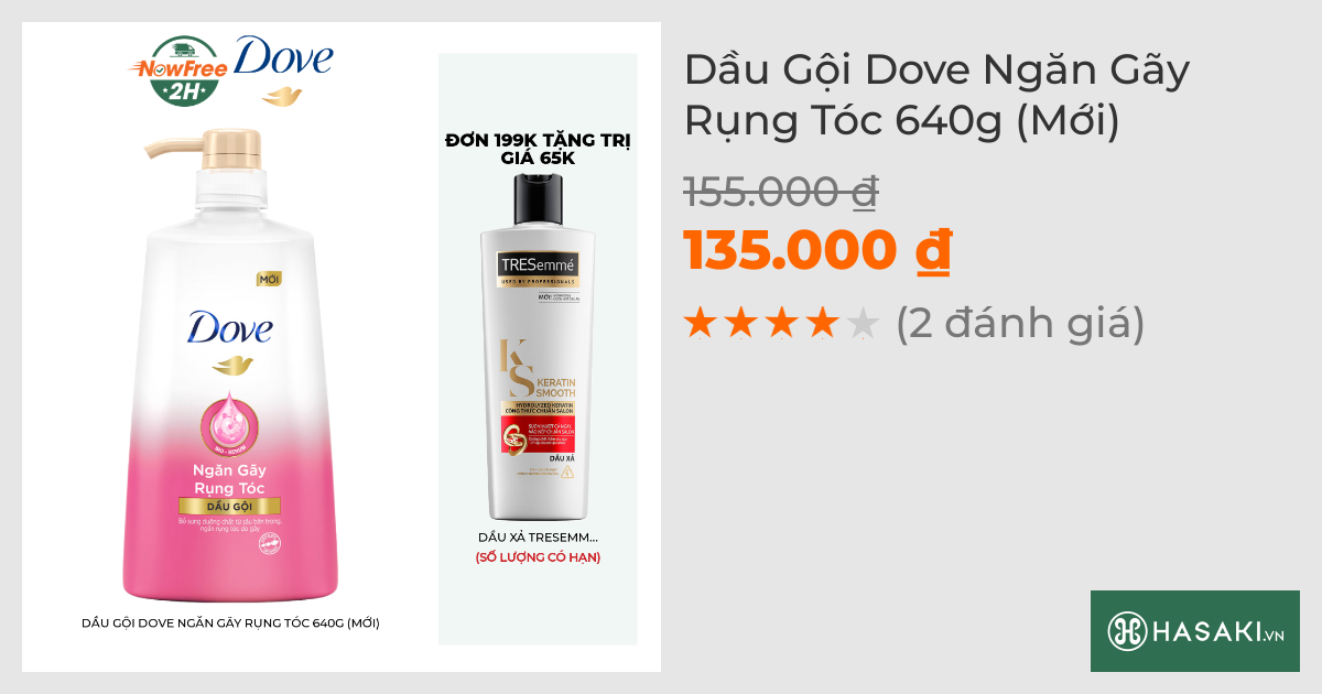 Dầu Gội Dove Ngăn Gãy Rụng Tóc 640g (Mới)