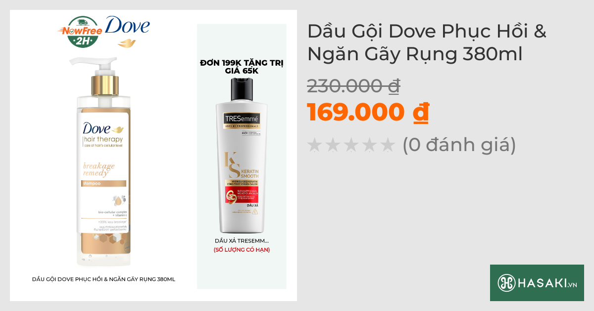 Dầu Gội Dove Phục Hồi & Ngăn Gãy Rụng 380ml