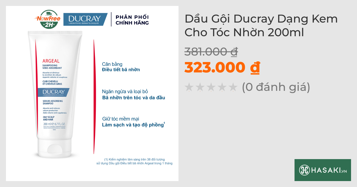 Dầu Gội Ducray Dạng Kem Cho Tóc Nhờn 200ml