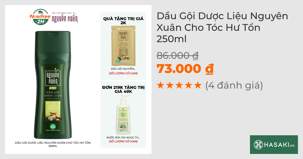 Dầu Gội Dược Liệu Nguyên Xuân Cho Tóc Hư Tổn 250ml