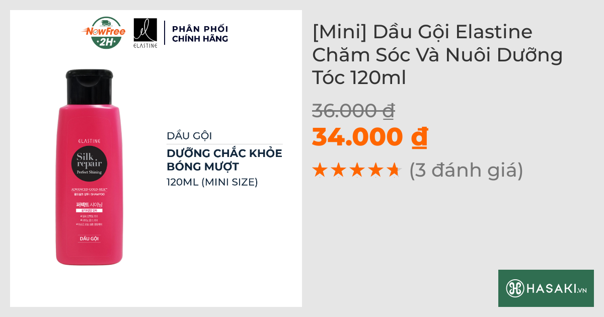 [Mini] Dầu Gội Elastine Chăm Sóc Và Nuôi Dưỡng Tóc 120ml