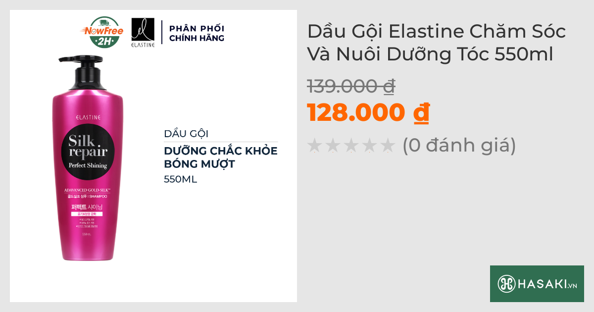 Dầu Gội Elastine Chăm Sóc Và Nuôi Dưỡng Tóc 550ml