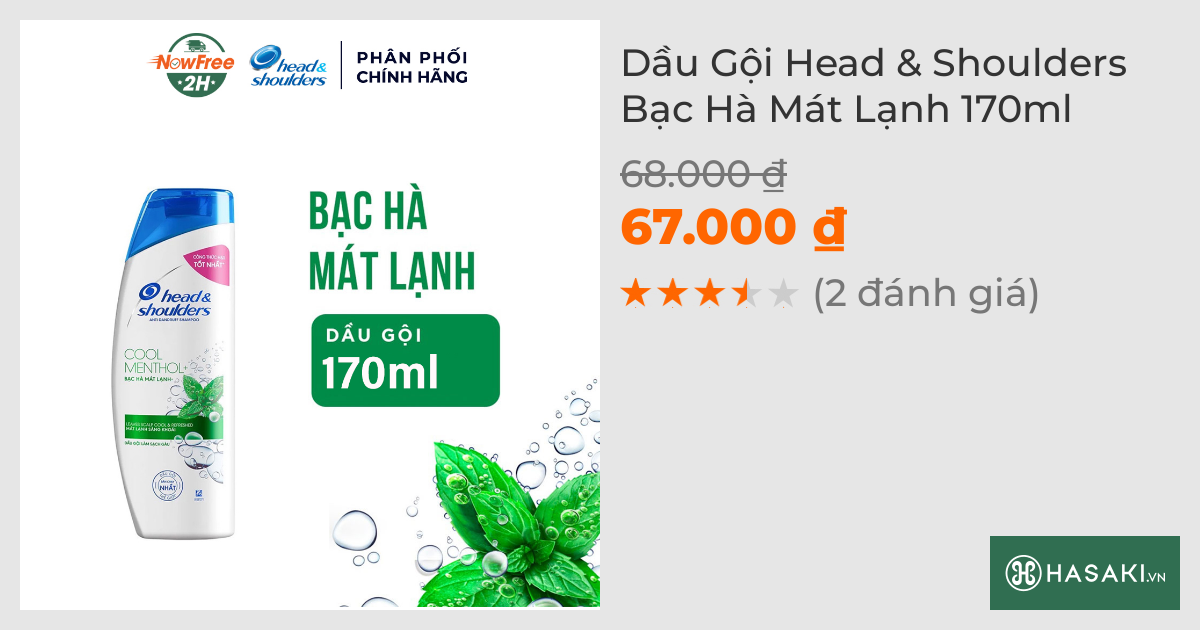 Dầu Gội Head & Shoulders Bạc Hà Mát Lạnh 170ml